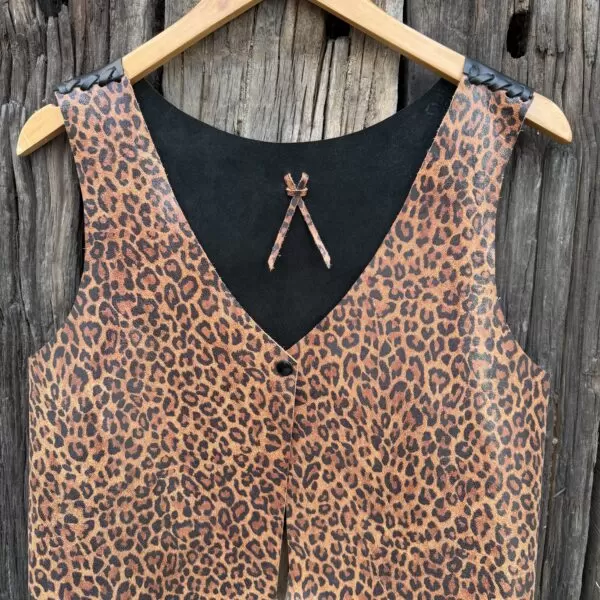 Gilet cuero bicolor print