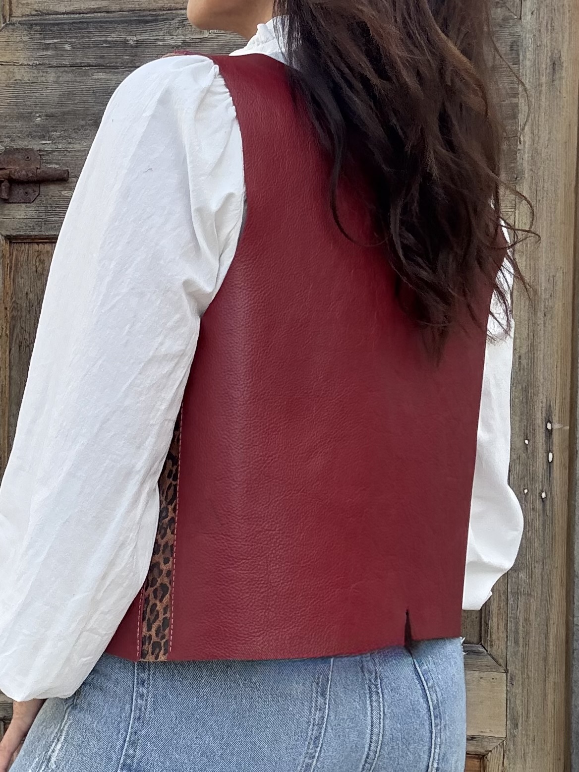 gilet rojo print
