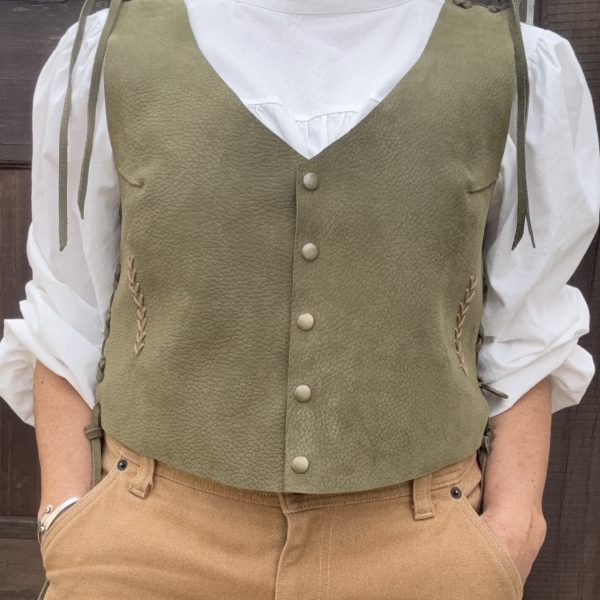 Gilet cuero olivo